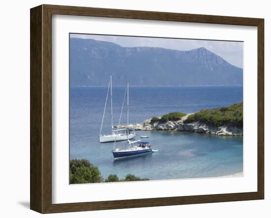 Sailing Boats, Meganisi, Ionian Islands, Greek Islands, Greece, Europe-Robert Harding-Framed Photographic Print