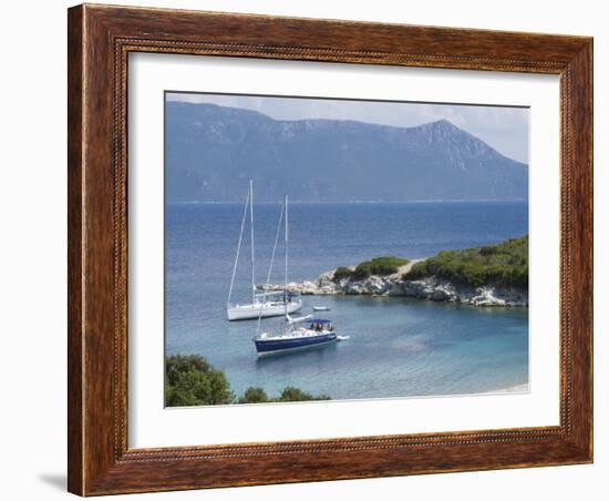 Sailing Boats, Meganisi, Ionian Islands, Greek Islands, Greece, Europe-Robert Harding-Framed Photographic Print