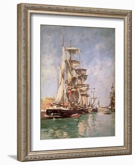 Sailing Boats (Oil on Canvas)-Eugene Louis Boudin-Framed Giclee Print