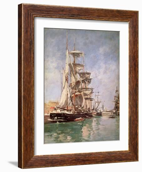 Sailing Boats (Oil on Canvas)-Eugene Louis Boudin-Framed Giclee Print