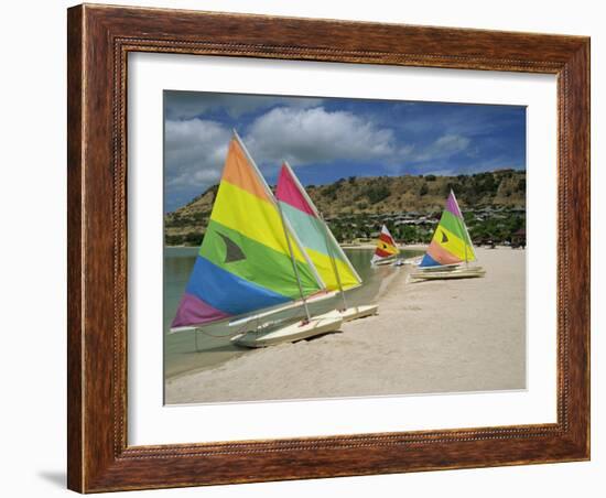Sailing Boats on the Beach at the St. James Club, Antigua, Leeward Islands, West Indies-Lightfoot Jeremy-Framed Photographic Print