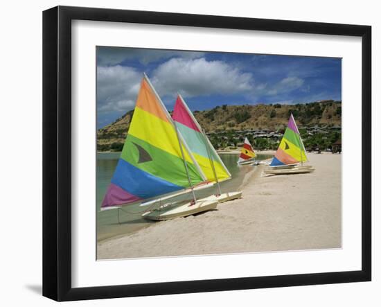 Sailing Boats on the Beach at the St. James Club, Antigua, Leeward Islands, West Indies-Lightfoot Jeremy-Framed Photographic Print