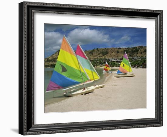 Sailing Boats on the Beach at the St. James Club, Antigua, Leeward Islands, West Indies-Lightfoot Jeremy-Framed Photographic Print