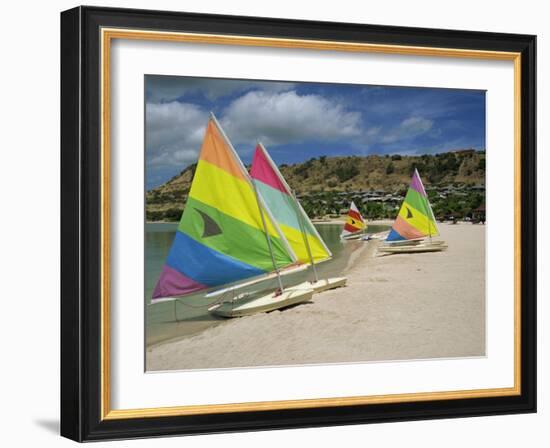 Sailing Boats on the Beach at the St. James Club, Antigua, Leeward Islands, West Indies-Lightfoot Jeremy-Framed Photographic Print