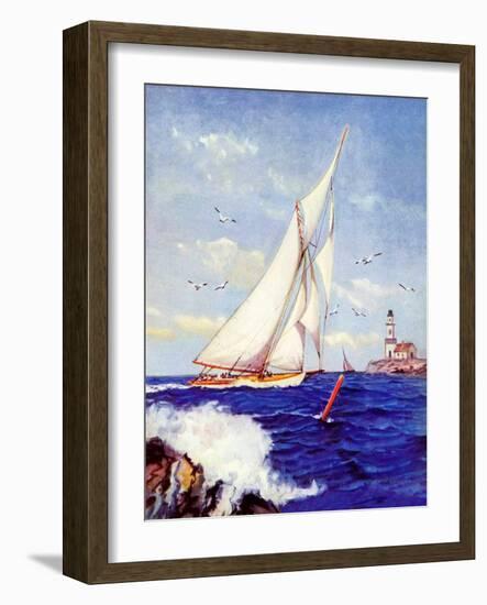 "Sailing by the Lighthouse,"August 1, 1938-Albert B. Marks-Framed Giclee Print