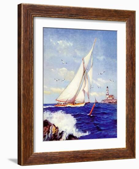 "Sailing by the Lighthouse,"August 1, 1938-Albert B. Marks-Framed Giclee Print