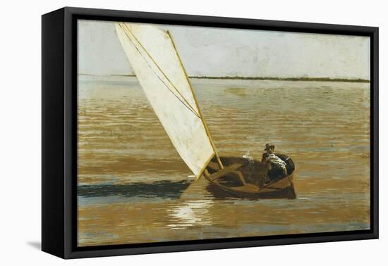 Sailing, C.1875 (Oil on Canvas)-Thomas Cowperthwait Eakins-Framed Premier Image Canvas