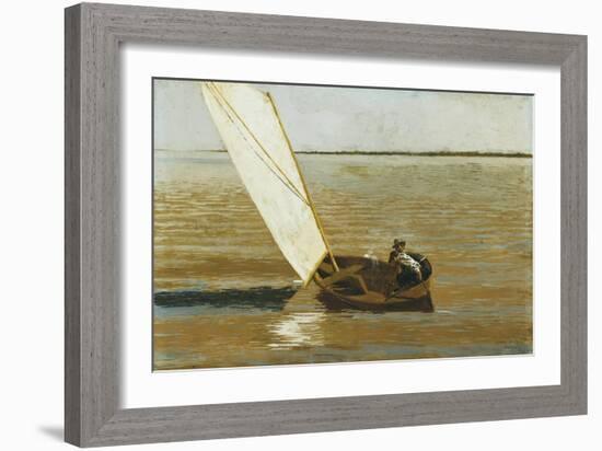 Sailing, C.1875 (Oil on Canvas)-Thomas Cowperthwait Eakins-Framed Giclee Print
