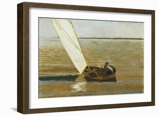 Sailing, C.1875 (Oil on Canvas)-Thomas Cowperthwait Eakins-Framed Giclee Print