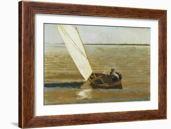 Sailing, C.1875 (Oil on Canvas)-Thomas Cowperthwait Eakins-Framed Giclee Print