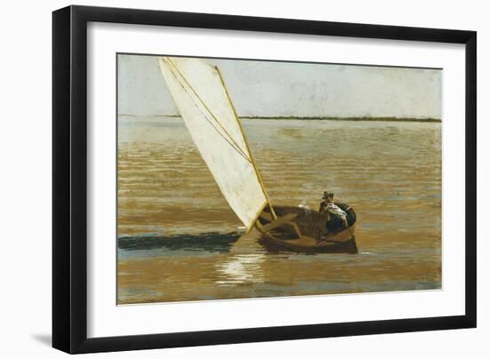 Sailing, C.1875 (Oil on Canvas)-Thomas Cowperthwait Eakins-Framed Giclee Print