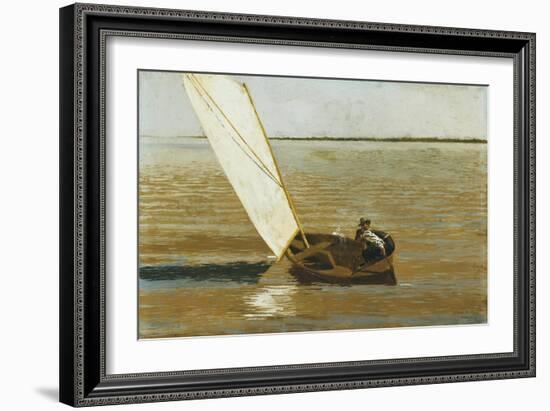 Sailing, C.1875 (Oil on Canvas)-Thomas Cowperthwait Eakins-Framed Giclee Print