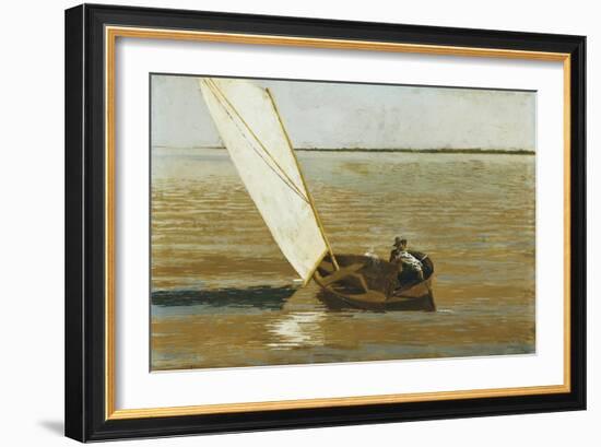 Sailing, C.1875 (Oil on Canvas)-Thomas Cowperthwait Eakins-Framed Giclee Print