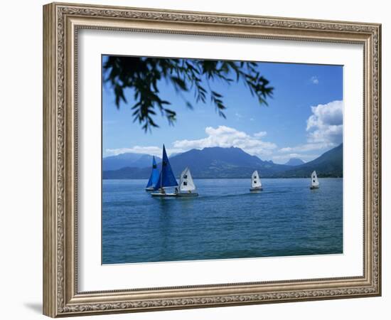 Sailing Dinghies, Annecy, Lake Annecy, Rhone Alpes, France, Europe-Stuart Black-Framed Photographic Print