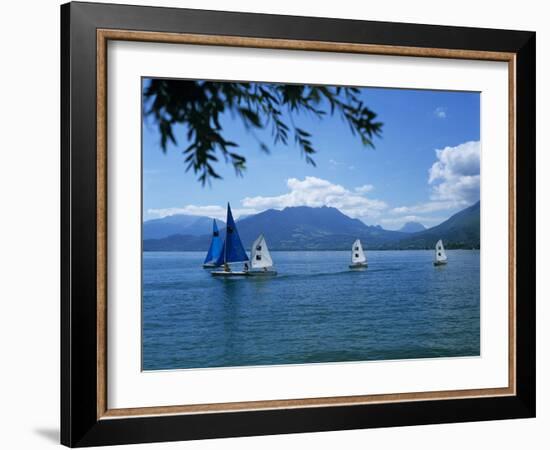 Sailing Dinghies, Annecy, Lake Annecy, Rhone Alpes, France, Europe-Stuart Black-Framed Photographic Print