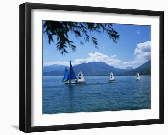 Sailing Dinghies, Annecy, Lake Annecy, Rhone Alpes, France, Europe-Stuart Black-Framed Photographic Print