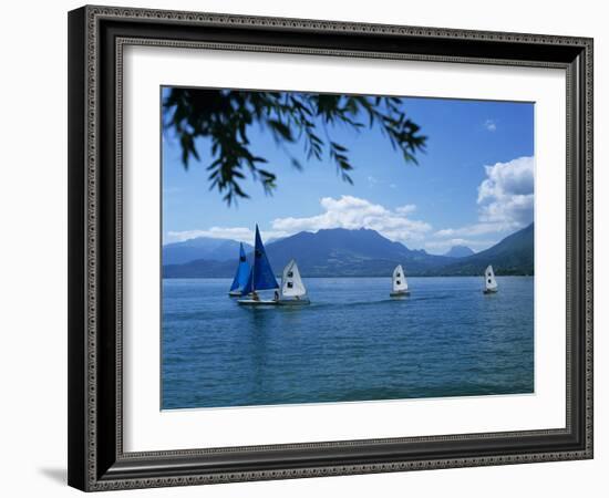 Sailing Dinghies, Annecy, Lake Annecy, Rhone Alpes, France, Europe-Stuart Black-Framed Photographic Print