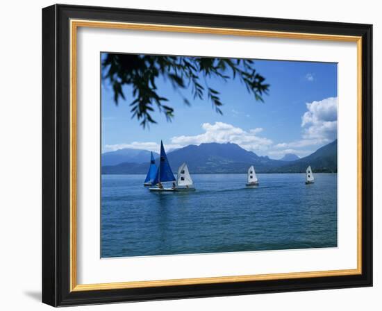 Sailing Dinghies, Annecy, Lake Annecy, Rhone Alpes, France, Europe-Stuart Black-Framed Photographic Print