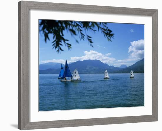 Sailing Dinghies, Annecy, Lake Annecy, Rhone Alpes, France, Europe-Stuart Black-Framed Photographic Print