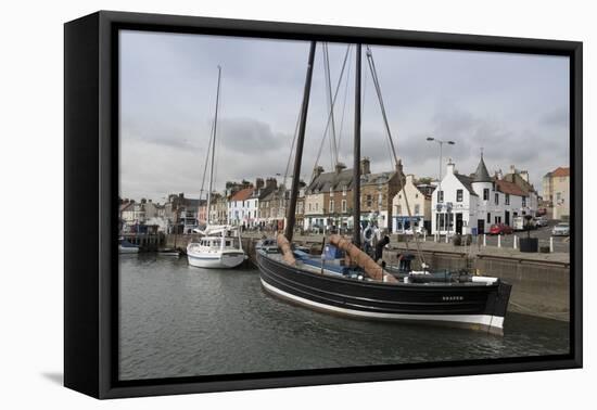 Sailing Herring Drifter Moored in Harbour, Anstruther, Fife Coast, Scotland, United Kingdom-Nick Servian-Framed Premier Image Canvas