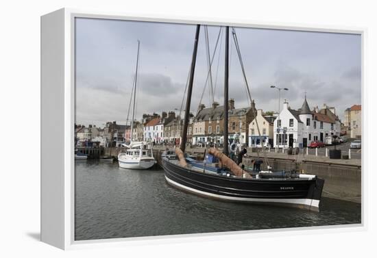 Sailing Herring Drifter Moored in Harbour, Anstruther, Fife Coast, Scotland, United Kingdom-Nick Servian-Framed Premier Image Canvas