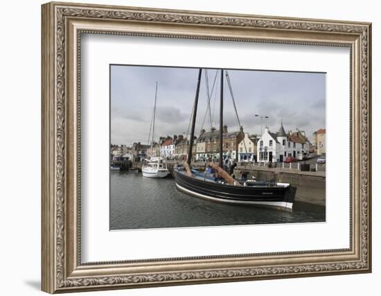 Sailing Herring Drifter Moored in Harbour, Anstruther, Fife Coast, Scotland, United Kingdom-Nick Servian-Framed Photographic Print