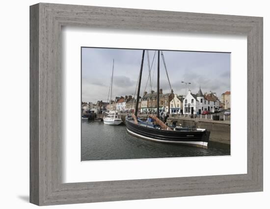 Sailing Herring Drifter Moored in Harbour, Anstruther, Fife Coast, Scotland, United Kingdom-Nick Servian-Framed Photographic Print