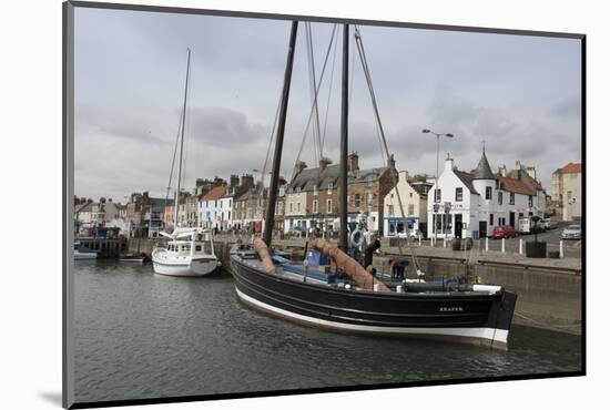 Sailing Herring Drifter Moored in Harbour, Anstruther, Fife Coast, Scotland, United Kingdom-Nick Servian-Mounted Photographic Print