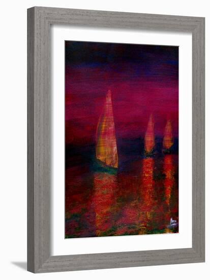 Sailing home-Kenny Primmer-Framed Art Print