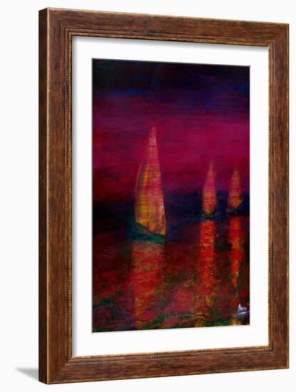 Sailing home-Kenny Primmer-Framed Art Print