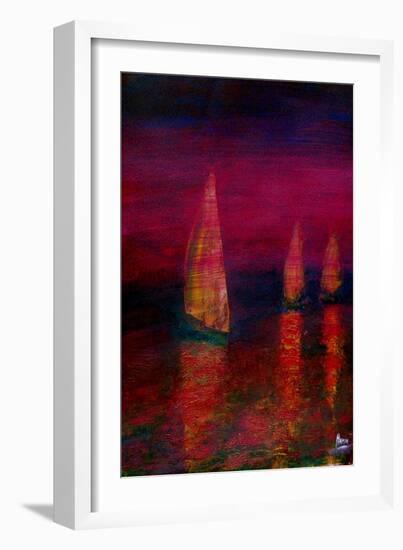 Sailing home-Kenny Primmer-Framed Art Print