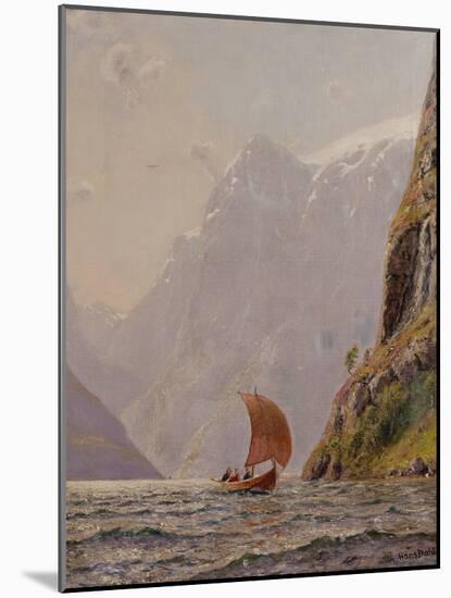 Sailing in a Fjord-Hans Dahl-Mounted Giclee Print