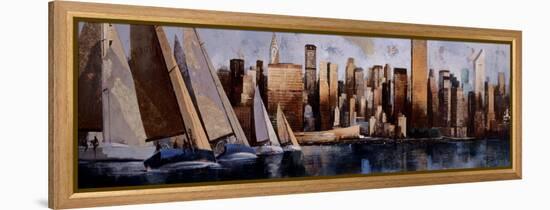 Sailing in Manhattan-Marti Bofarull-Framed Stretched Canvas