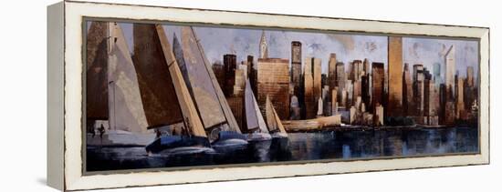 Sailing in Manhattan-Marti Bofarull-Framed Stretched Canvas