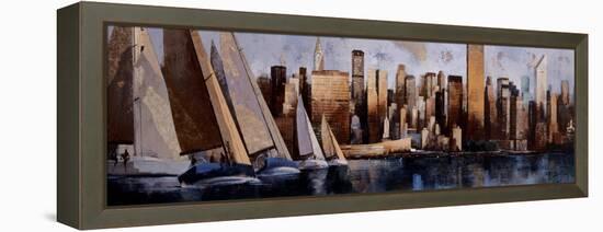 Sailing in Manhattan-Marti Bofarull-Framed Stretched Canvas