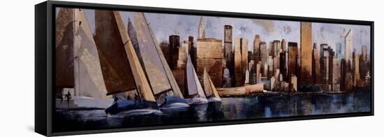 Sailing in Manhattan-Marti Bofarull-Framed Stretched Canvas