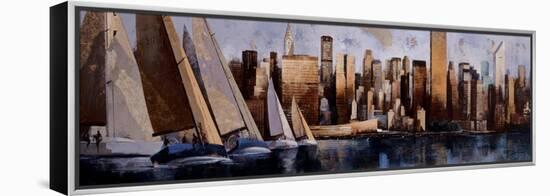 Sailing in Manhattan-Marti Bofarull-Framed Stretched Canvas