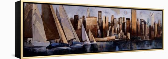 Sailing in Manhattan-Marti Bofarull-Framed Stretched Canvas