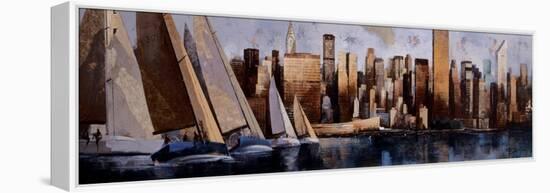 Sailing in Manhattan-Marti Bofarull-Framed Stretched Canvas