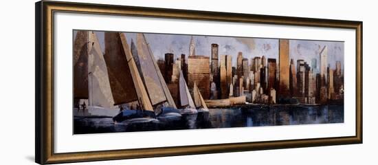 Sailing in Manhattan-Marti Bofarull-Framed Art Print