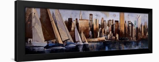 Sailing in Manhattan-Marti Bofarull-Framed Art Print