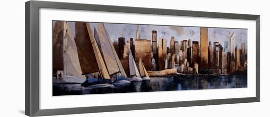 Sailing in Manhattan-Marti Bofarull-Framed Art Print