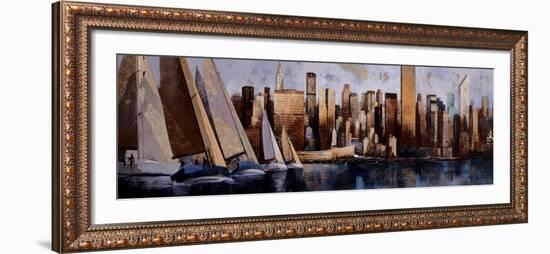 Sailing in Manhattan-Marti Bofarull-Framed Art Print