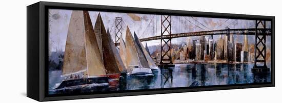 Sailing in San Francisco-Marti Bofarull-Framed Stretched Canvas