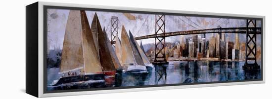 Sailing in San Francisco-Marti Bofarull-Framed Stretched Canvas