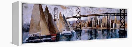 Sailing in San Francisco-Marti Bofarull-Framed Stretched Canvas