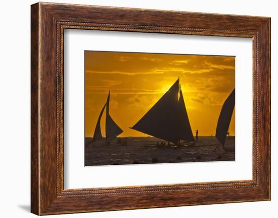 Sailing in the Ocean at Sunset, Boracay Island, Aklan Province, Philippines-Keren Su-Framed Photographic Print