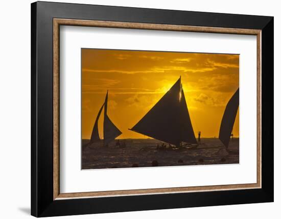 Sailing in the Ocean at Sunset, Boracay Island, Aklan Province, Philippines-Keren Su-Framed Photographic Print