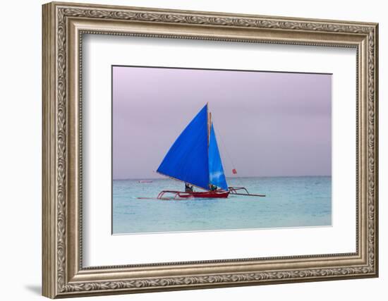 Sailing in the Ocean, Boracay Island, Aklan Province, Philippines-Keren Su-Framed Photographic Print