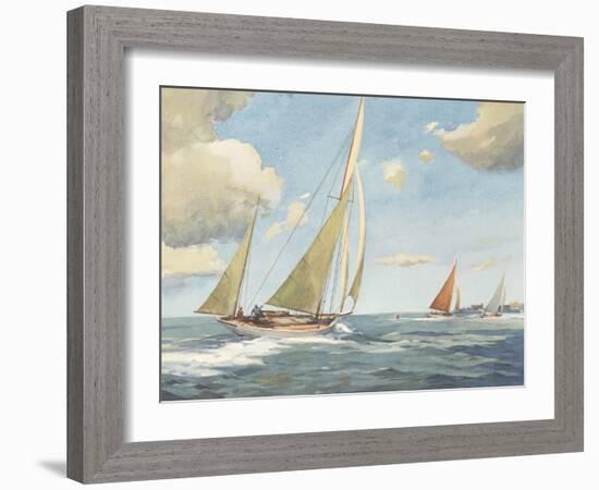 Sailing in the Solent-Frank Sherwin-Framed Giclee Print